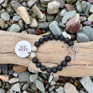 Beaded Memorial Bracelet with Personalized Charm