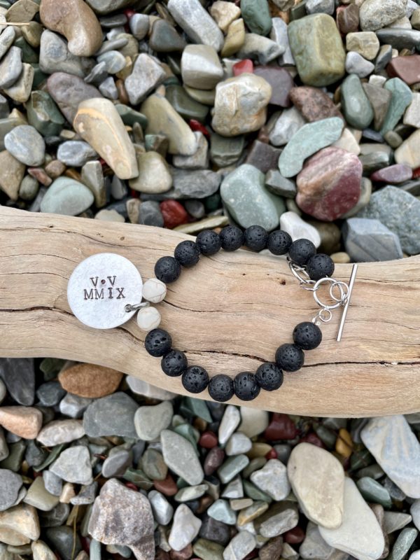 Beaded Memorial Bracelet with Personalized Charm
