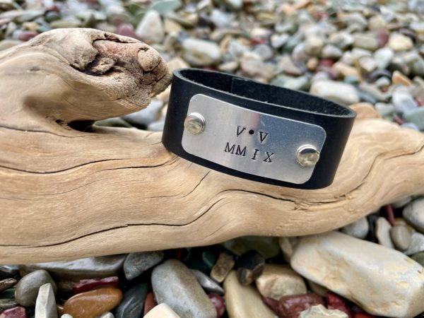 Personalized Leather Memorial Bracelet